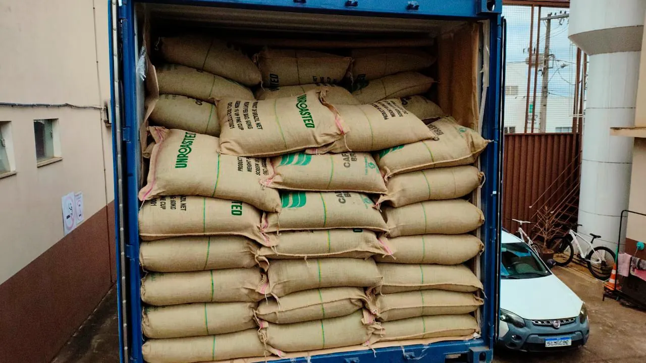 Operação de café voltada a exportação